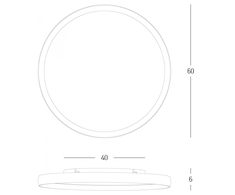 40W LED lubinis šviestuvas, baltos/aukso sp., 2700/3000/4000K, dimeriuojamas, 25188