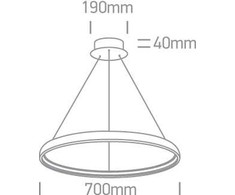 40W LED pakabinamas šviestuvas, baltas, 3000K, 63050/W