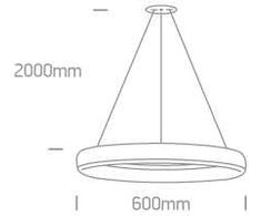 40W LED pakabinamas šviestuvas, juodas, 3000K, 63114/B/W