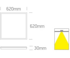 40W LED panelė, balta, 620x620mm, 3000/4000/6000K, 50140BAU/W/V