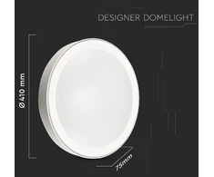 Sieninis šviestuvas V-tac 40W LED paviršinis šviestuvas, dimeriuojamas pulteliu, baltas