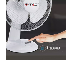 40W stalinis ventiliatorius V-TAC, 48cm, 3 greičių, baltas