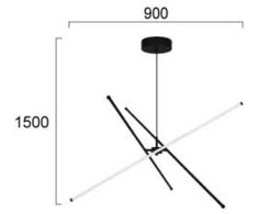 41W LED pakabinamas šviestuvas SANDY, juodas, 3000K, 4307100