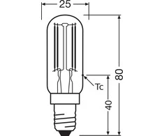 Osram 4,2W LED lemputė SPECIAL T26, E14, skaidri, 2700K