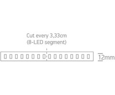 42W/m LED juosta, 3000K, 2m ritė, 7882/W