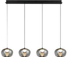44W LED pakabinamas šviestuvas NADIA, juodos/dūmų sp., 3000K, 4339200