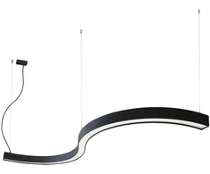 44W LED pakabinamas šviestuvas SEMI S, juodas, 3000K, 1500mm, dimeriuojamas, 3921-0015-3-B-D4