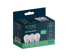 V-tac 4,5W LED lemputė, G45, E27, 6500K, 3vnt. pakuotėje