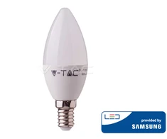 4.5W LED lemputė, žvakės formos, E14, termoplastikas, 4000K, SAMSUNG LED chip
