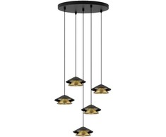 45W LED pakabinamas šviestuvas, juodos/aukso sp., 3000K, 25453