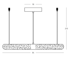 45W LED pakabinamas šviestuvas, žalvario/baltos sp., 3000K, dimeriuojamas, 64cm, 2544