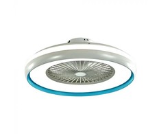 45W ventiliatorius su dimeriuojamu 35W LED šviestuvu, baltos/mėlynos sp., 3 greičių