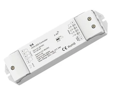 480W 4 kanalų vienspalvių/RGB/RGBW/CCT LED juostų valdiklis LUXSONN, 4CH*5A, PUSH-DIM