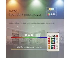 V-tac 4,8W LED lemputė, GU10, 3000K/RGB, dimeriuojama