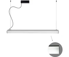 48W LED linijinis pakabinamas šviestuvas TUBE, juodas, 4000K, 1500mm, 3919-00150-4-B-N
