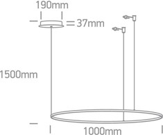 48W LED pakabinamas šviestuvas, juodas, 3000K, 100cm, dimeriuojamas, 63150/B/W