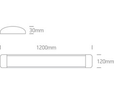 48W LED paviršinis linijinis šviestuvas, baltas, 4000K, 38248L/W/C