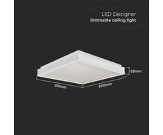 Lubinis šviestuvas V-tac 48W LED paviršinis šviestuvas, baltas, 4000K, dimeriuojamas