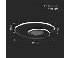 Lubinis šviestuvas V-tac 48W LED paviršinis šviestuvas, juodas, 3000K, dimeriuojamas