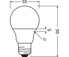 Osram 4,9W LED lemputė CLASSIC A, E27, baltos matinės sp., 2700K