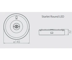 Bikuva.lt 2,5W evakuacinis šviestuvas STARLET ROUND SO 150 CB, baltas