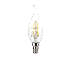 V-tac 4W LED filamentinė lemputė, E14, žvakės formos, 3000K