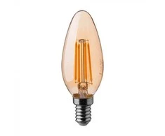 V-tac 4W LED filamentinė lemputė, E14, žvakės formos, gintaro sp., 2200K