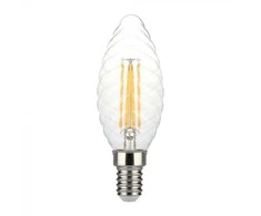 V-tac 4W LED filamentinė lemputė, žvakės formos, E14, skaidriu stiklu, 3000K, dimeriuojama