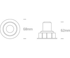 4W LED įleidžiamas pakreipiamas šviestuvas, juodas, 3000K, 11104K/B/W