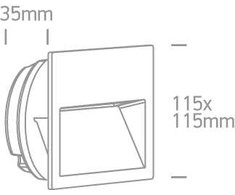 4W LED įleidžiamas sieninis lauko šviestuvas, baltas, 3000K, 68068A/W/W