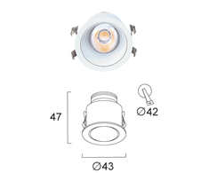 4W LED įleidžiamas šviestuvas ANDY, baltas, 3000K, 4341600