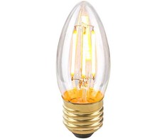 4W LED lemputė, B35, E27, skaidri, 2200K, dimeriuojama