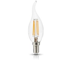 4W LED lemputė, E14, skaidri, 3000K
