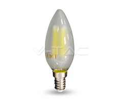 4W LED lemputė V-TAC E14, žvakės formos, matiniu stikliuku, (2700K) šiltai balta