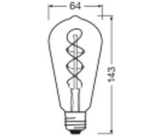 Osram 4W LED lemputė VINTAGE 1906, E27, dūmų sp., 1800K