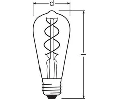 Osram 4W LED lemputė VINTAGE, E27, 2000K, dimeriuojama
