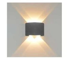 Sieninis šviestuvas 4W LED sieninis fasado šviestuvas ORTELO, juodas, 3000K, šviečia į abi puses
