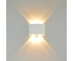 Sieninis šviestuvas Italux 4W LED sieninis fasado šviestuvas ORTELO, baltas, 3000K, šviečia į abi puses