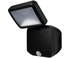 Solar Plus 4W LED sieninis lauko šviestuvas, juodas, 4000K, su baterija ir judesio davikliu, IP54