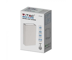 V-tac 4W LED sieninis šviestuvas, baltas, 6400K, IP65