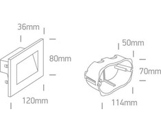 4W LED sieninis šviestuvas, juodas, 3000K, 68076/B/W