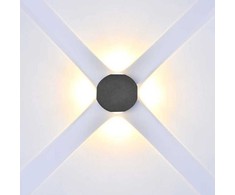V-tac 4W LED sieninis šviestuvas, juodas, 4000K, IP54