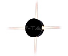 V-tac 4W LED sieninis šviestuvas, juodas, IP65, 3000K