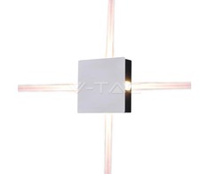 4W LED sieninis šviestuvas V-TAC, kvadratinis, baltas, IP65, 4000K (natūraliai balta)
