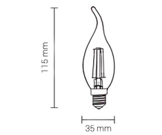 4W LED žvakės formos lemputė OPTONICA, E14, 2700K