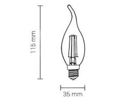 Bikuva.lt 4W LED žvakės formos lemputė OPTONICA, E14, 4500K