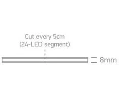 4W/m COB LED juosta, 24V, 2700K, 5m ritė, 7839/EW