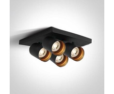 Lubinis šviestuvas 4x10W LED paviršinis akcentinis šviestuvas, juodas, GU10, 65405N/B