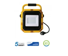 50W LED nešiojamas prožektorius V-TAC, 4000K (natūraliai balta), IP44, SAMSUNG LED chip