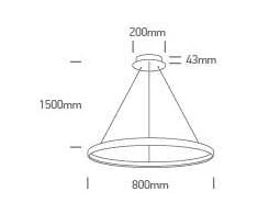 50W LED pakabinamas šviestuvas, juodas, 3000K, 63156/B/W